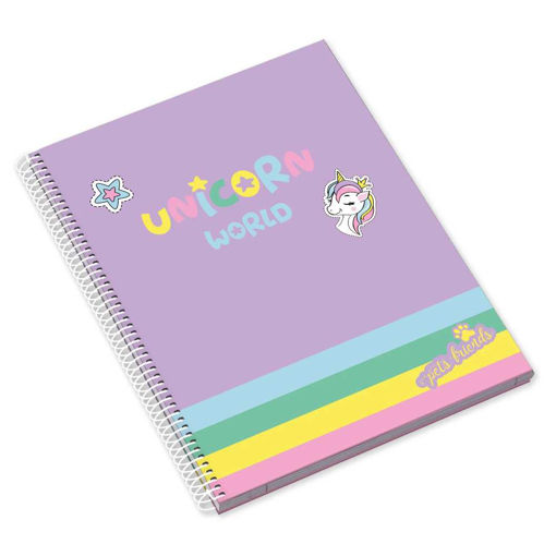 Picture of UNICORN WORLD A5 SPIRAL NOTEBOOK 80 SHEETS